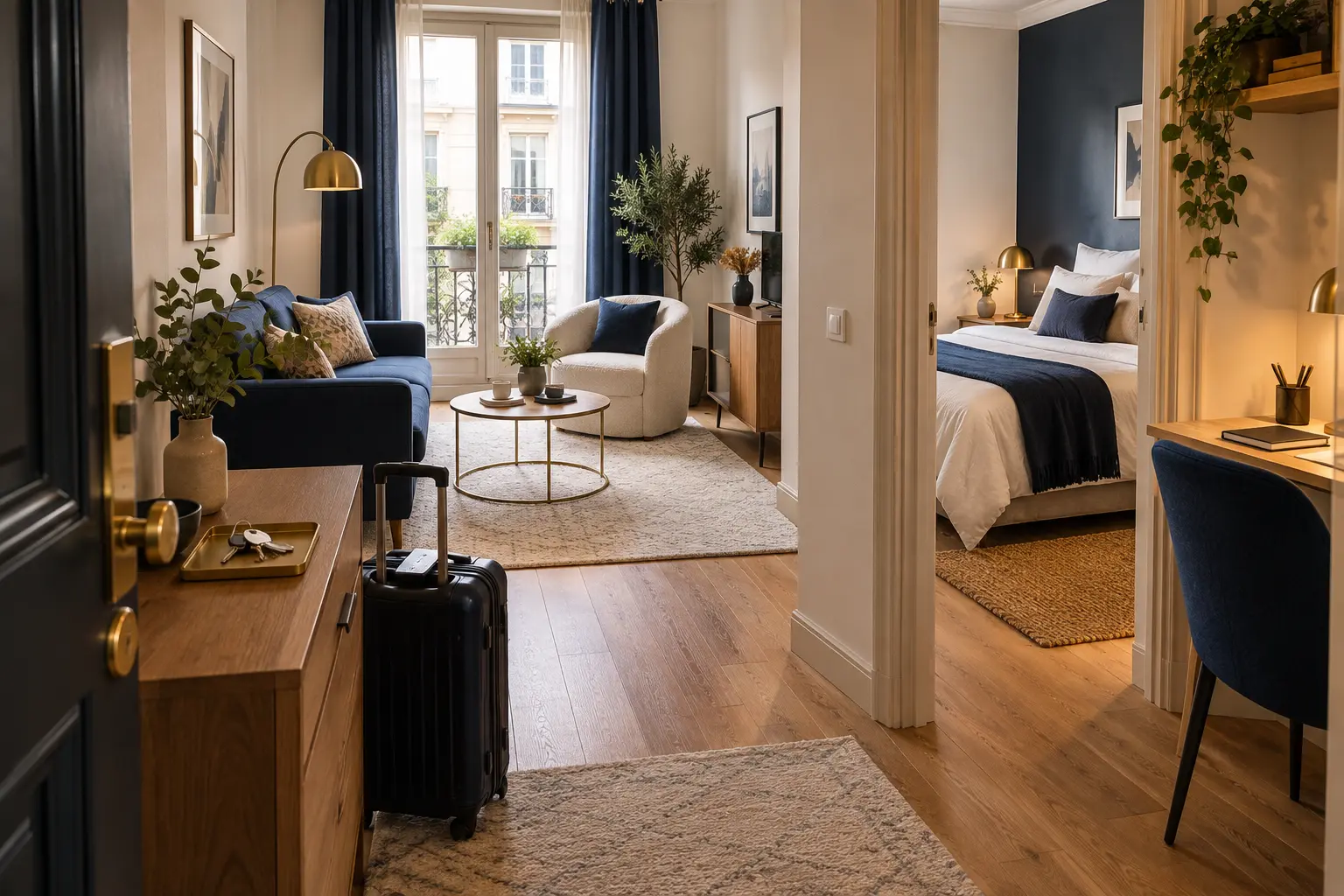 Appartement meublé préparé pour accueillir des voyageurs en courte durée