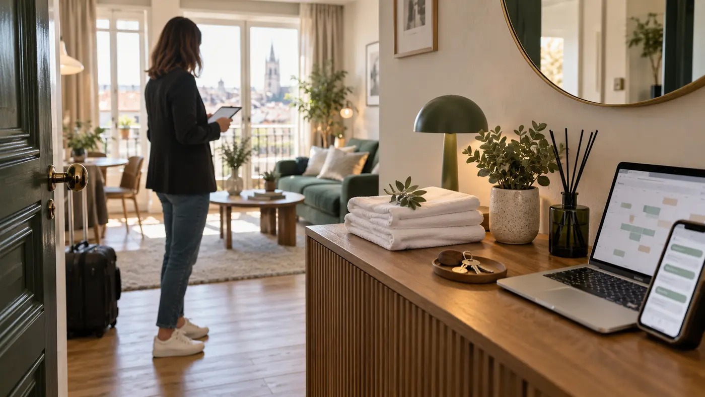 Gestion professionnelle d’un appartement Airbnb à Lille avec calendrier, messages, clés et linge préparé