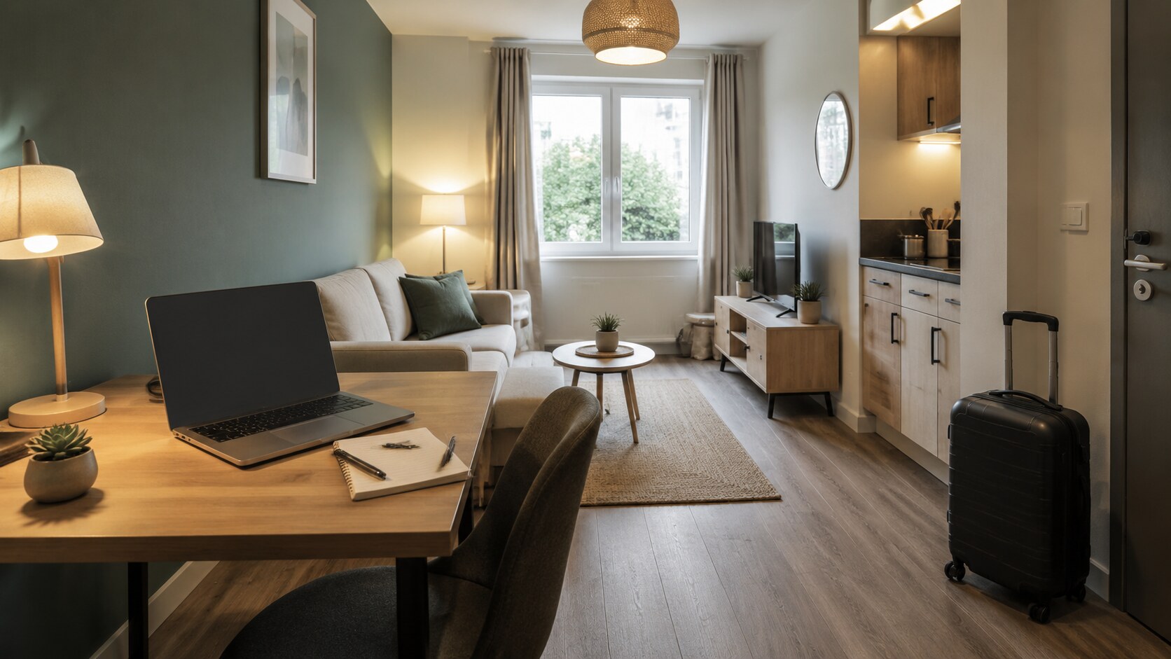 Intérieur d’un logement LG Stay adapté aux missions professionnelles près de Lille